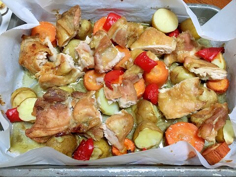 鶏もも肉と野菜のオーブン焼き